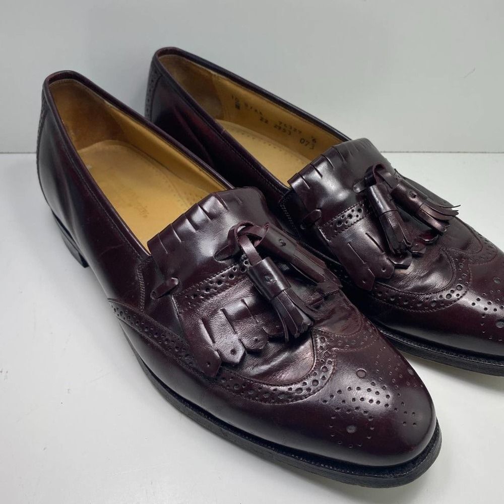 Johnston & Murphy Optima Dress Shoes Loafers Kiltie Tassel Burgundy Size‎ 10B